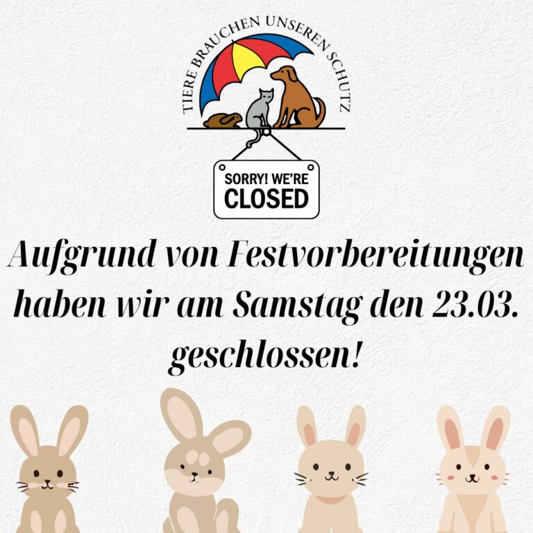Samstag 23.03. geschlossen!